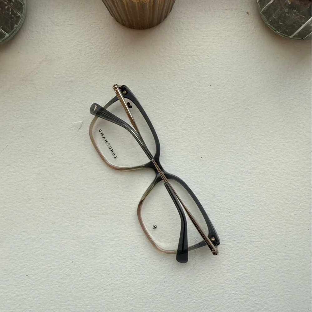 new Longchamp LO2751 Square Cat‑Eye Eyeglasses, Transparent Blue/Beige